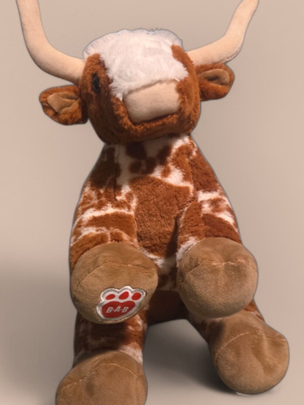 Build A Bear Texas Longhorn Spotted Cow Steer Bull Stuffed Plush Animal BAB - Picture 7 of 9
